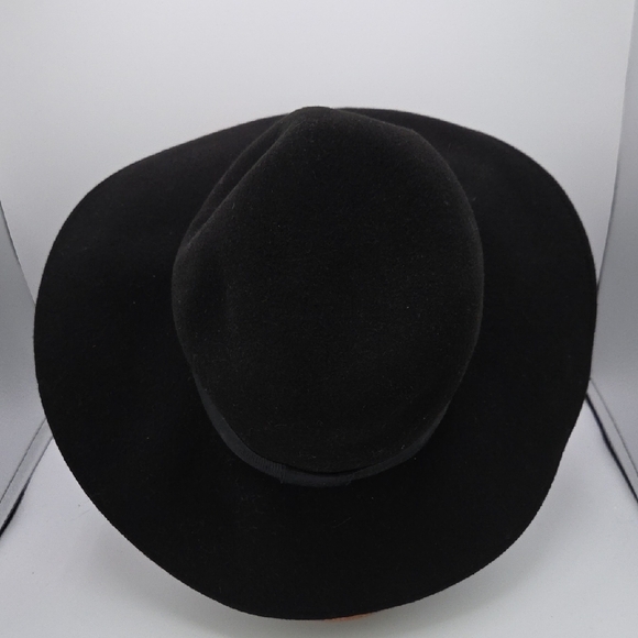 Mr. Kurt Black Felt Wool Wide Brim Hat 21 1/2\